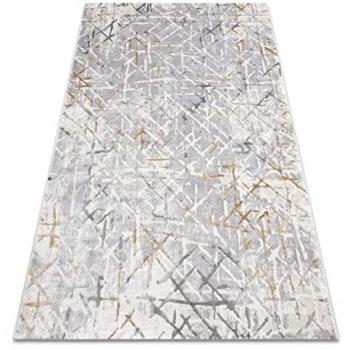 Acrylic Trellis Patterned Rug – 240x350 cm, Grey & Yellow (RUGSX Elitra 9964)