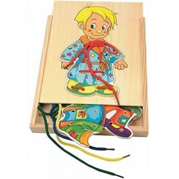 Juguete Motorik-Spiel “Madera Boy”: Juego de Habilidades con Fädelspiel