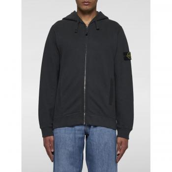 Stone Island Grey Zip‑Front Hoodie for Men – S