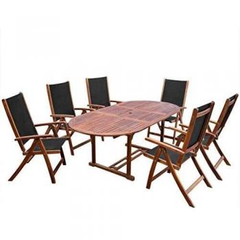 VidaXL 7-tlg. Essgruppe für den Garten aus Akazie