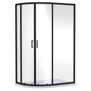Offset Quadrant Shower Enclosure 6mm Toughened Glass 1900 x 1200 x 800mm Black