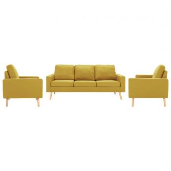 Set Divani 3 Pz In Tessuto Giallo vidaXL