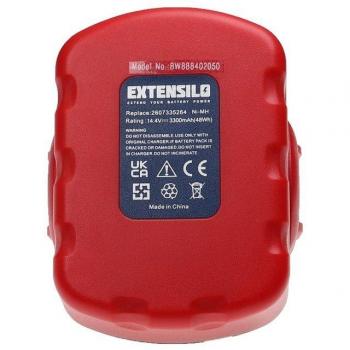 Extensilo 3x High Capacity Battery for Bosch VPE-2 & VE-2 (3300 mAh, NiMH, 14.4V)