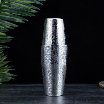 18/8 Stainless Steel Boston Double Carved Flower Shaker
