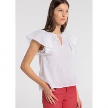 Plumeti Blusa Volante para Mujer, Negra y Blanca – Lois Jeans Outlet 2024