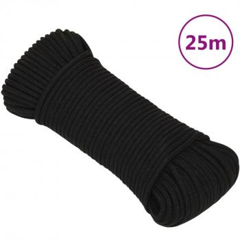 VidaXL 25 m Work Rope Black 4 mm Polyester