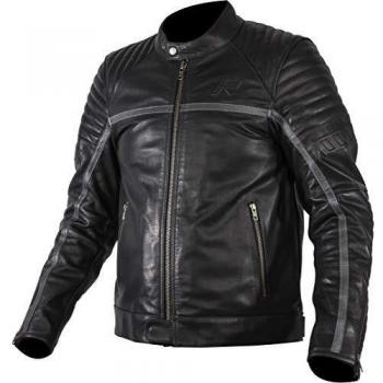 Giacca moto Rukka Yorkton in pelle Nero Argento 60