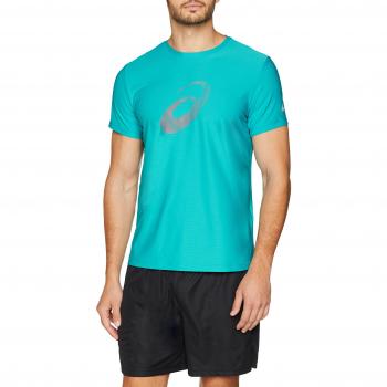 Herren Asics Graphic SS Fitness Shirt Blau