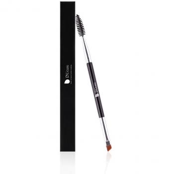 Single‑Piece Angled Brow Brush & Spoolie – Black