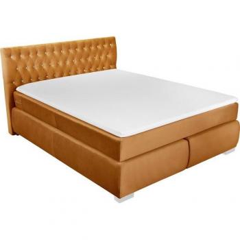 Boxspringbett Leonique Rumba Gold – 170 cm Breite, 213 cm Länge, 4‑Breiten-Matratze,