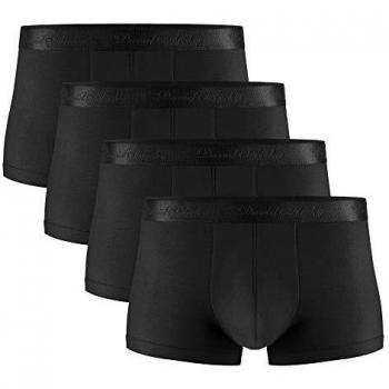 DAVID ARCHY Herren‑Boxershorts 4× – Beutelfreundlich, Retro‑Microfaser/Modal-Mix