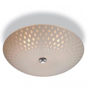 Celine 3-Light Semi Flush Ceiling Light with Opal Glass and Decorative Pattern