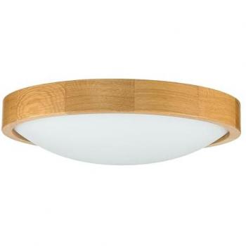 Éclat naturel : Plafonnier Rond 37 cm bois + verre