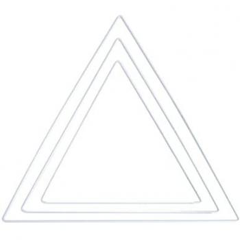 Tri-Color White Metal Triangle Rings – 3×3