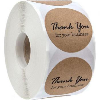1 Inch Ronde Zwarte Dank U Voor Uw Bestelling Scrapbooking Stickers 50 Stuks