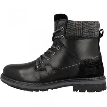 Stivali dockers Gerli in cuoio nero, modello stringato