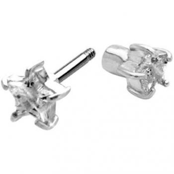 TIP Ohrstecker Barbell 1.2 x 6 mm – Zweifach Swarovski‑Sterne (International Connection)