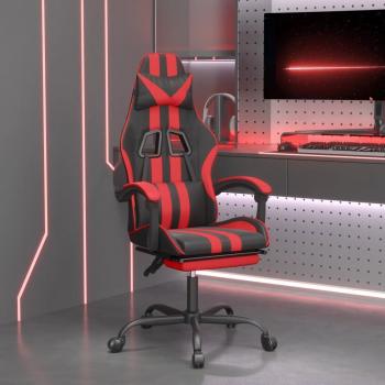 VidaXL Racing-Stil Gaming-Stuhl mit Fußstütze in Schwarz und Rot aus Kunstleder