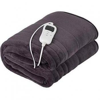 CAMRY CR-7418 Couverture électrique Double, 120 W, 8 Niveaux de température, minuteur, Lavable, 150 x 180 cm, Protection Contre la surchauffe, Doublure Polaire, Gris