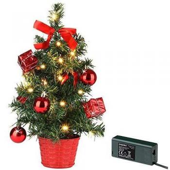 Albero di Natale da Tavolo 36 cm con Timer e Luci LED