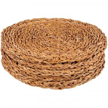 Natural Seagrass Placemat Set of 6, Round, 30cm Diameter