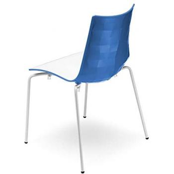 Chaise scab Design à pied blanc – version bicolore zebra