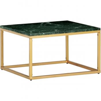 Table basse moderne verte 60x60x35 cm en pierre véritable texture marbre