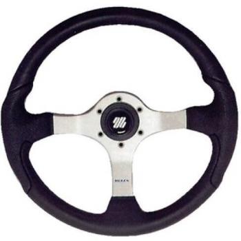 Uflex Polished Steering Wheel with Black Grip