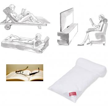 Hefel Lesekissen mit Faserbällchen‑Füllung und Baumwolle Bezug 40 x 80 cm