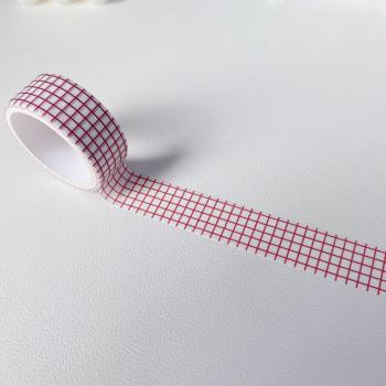 Cinta Washi colorida con diseño de cuadrícula, ideal para papelería, 1 ud