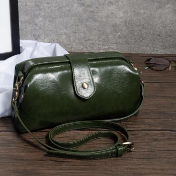 Cartera Bandolera de Cuero PU con Toque Retro y Aceite