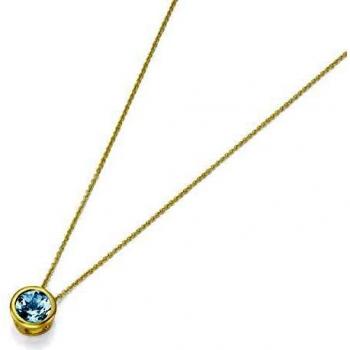Luigi Merano Kette mit Anhänger Blautopas, 375 Gelbgold
