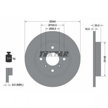 Disque de frein TEXTAR 240 10 04/08