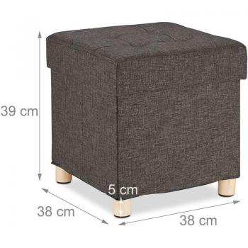 Asiento Puf con Caja Interior Marrón