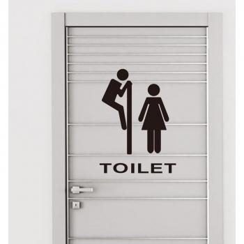 Pegatina “Baño Aquí” con Estilo Retro