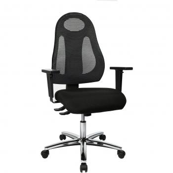 Chaise de Bureau Free Art en Noir et Gris Foncé avec Accoudoirs