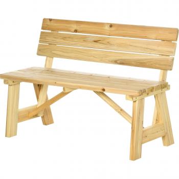 Panchina da Giardino 2 Posti in Legno con Schienale Alto