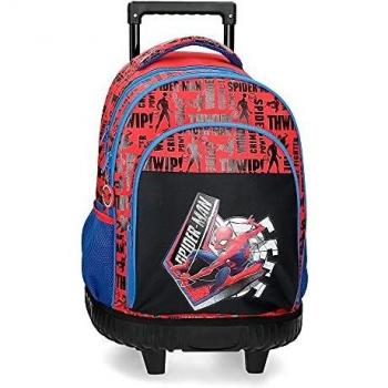 Mochila Spiderman 2 Ruedas Poliéster Rojo 30,24L