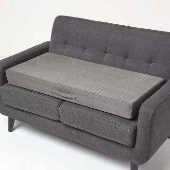 Sujette d’assise Homescapes pour canapé 2 places, gris, suédine déhoussable