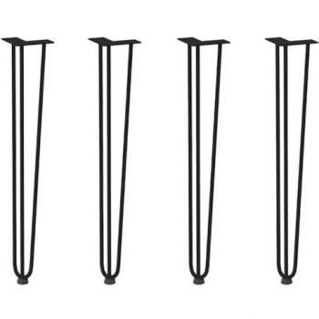 Set di gambe a forcina 4 pz – nero – 72 cm in acciaio massiccio