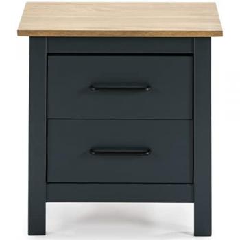 Table de nuit en bois massif bleu marine
