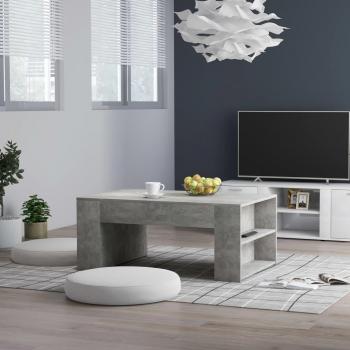 Mesa de Centro Estilo Industrial 100x60 cm Cinza