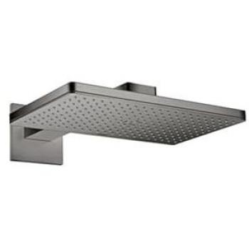 Douche de tête Axor 35278330 par Hansgrohe, bras de douche et rosace carrée, chrome noir poli