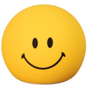LED‑Akkulampe Smiley – 13 cm Durchmesser, gelb, silikonbeschichtet