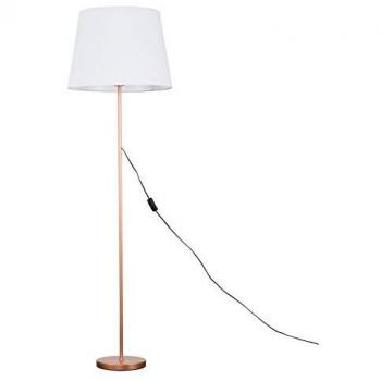 Copper Standing Floor Lamp with White Shade