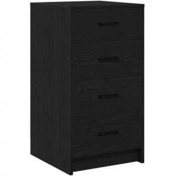 Buffet à tiroirs chêne noir 40 × 41 × 75 cm, bois d’ingénierie, finition mat