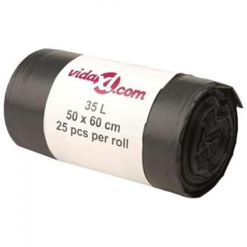 VidaXL Waste Bags 250 pcs Black 35 L