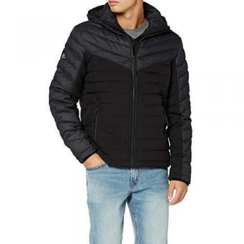 Superdry Fuji Giacca Tweed Mix, Nero (Jet Black 12A)