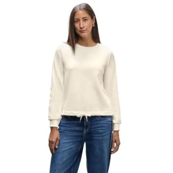 Damen Sweatshirt von Street One, Beige mit Rippdetails