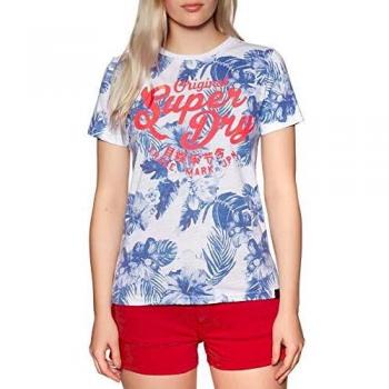 Superdry T‑shirt Uomo S: Bianco, Blu, Arancione – Design Ibisco